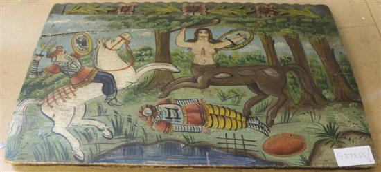 Folk Art figurative painting on board
